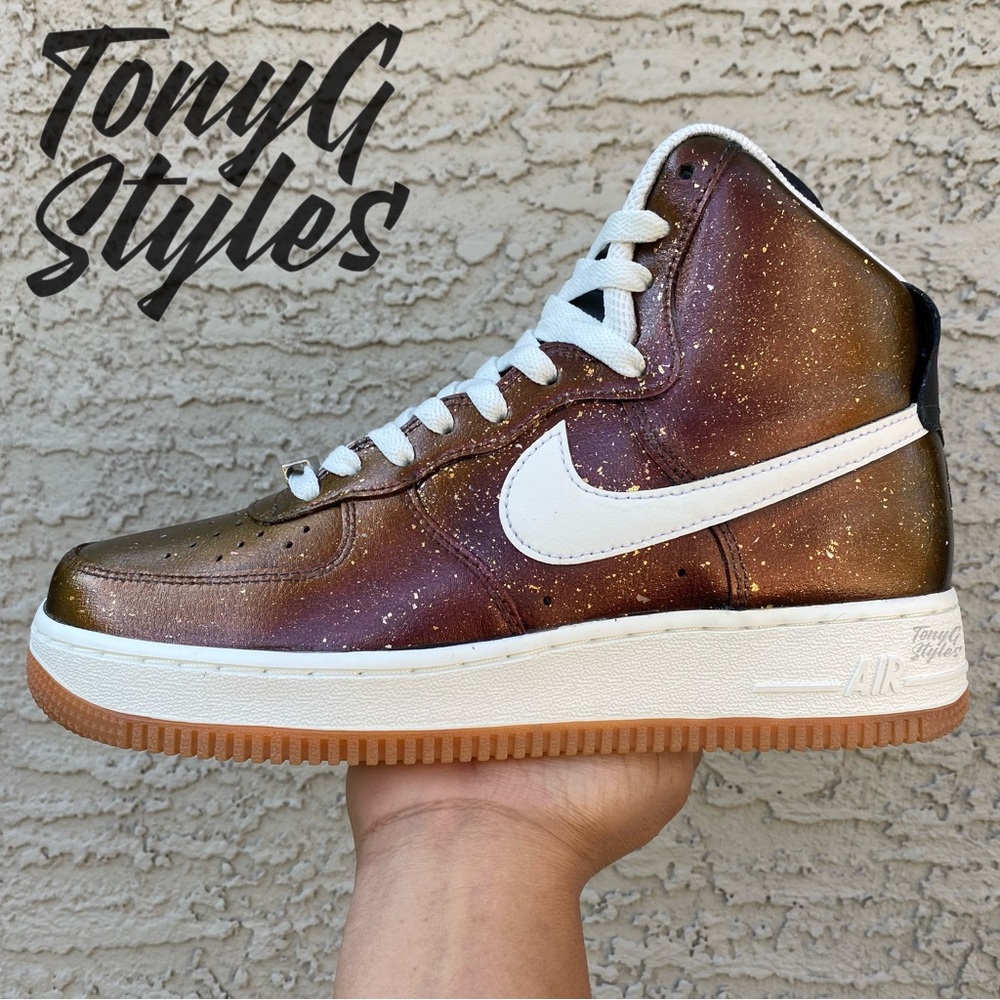 🍁NEW🍁 CUSTOM NIKE AIR FORCE 1 HI “SOLAR FLARE”